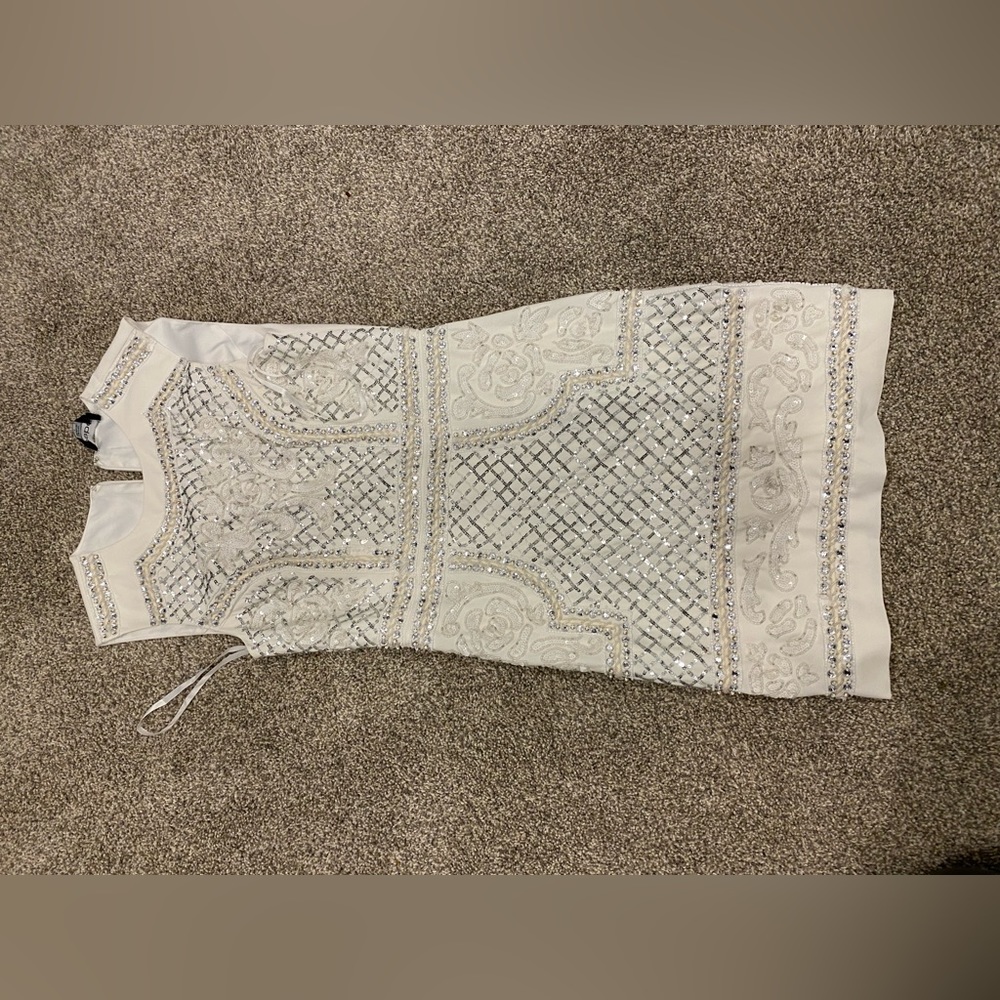 bebe White bedazzled Dress